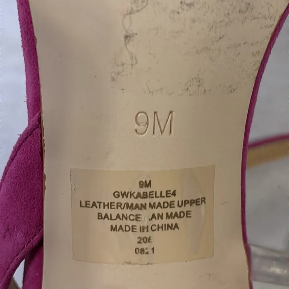 Guess Women's Kabelle4 Heeled Sandal Fuchsia Size 9 Strappy Stiletto Suede - Picture 7 of 8